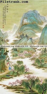 File tranh buc tranh phong canh ve hoa va chim 168 (bản gốc) trang trí văn phòng