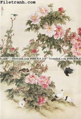 Tải file gốc buc tranh phong canh ve hoa va chim 171 (bản PSD) chỉnh sửa được