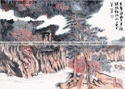 Tải file buc tranh phong canh ve hoa va chim 176 (ảnh gốc) file AI/EPS