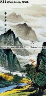 File ảnh gốc buc tranh phong canh ve hoa va chim 177 (chuyên in mica)