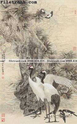 Tải file gốc buc tranh phong canh ve hoa va chim 195 (để in lụa)