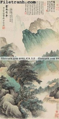 File tranh buc tranh phong canh ve hoa va chim 208 (ảnh gốc) in trần 3D