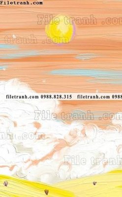 File gốc buc tranh son dau hoa tiet nui va song 652 (in mica) làm quà tặng