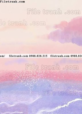 File gốc buc tranh son dau hoa tiet nui va song 654 (in tráng gương) hiện đại