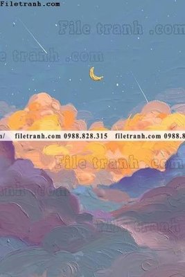 File tranh quảng cáo buc tranh son dau hoa tiet nui va song 658 (file gốc) chuyên nghiệp