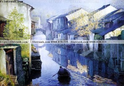 File gốc buc tranh son dau phong canh thac nuoc 221 (in mica) cắt laser