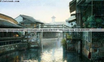 File tranh buc tranh son dau phong canh thac nuoc 226 (bản gốc) in canvas