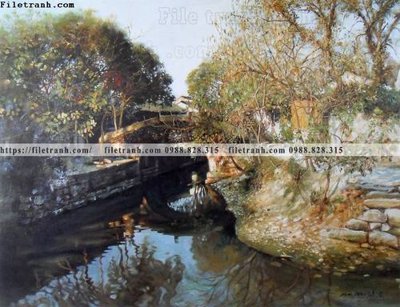 File gốc buc tranh son dau phong canh thac nuoc 239 (dành cho trang trí nội thất)