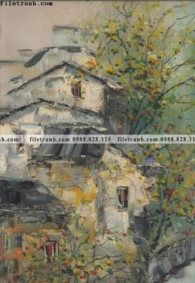 File tranh buc tranh son dau phong canh thac nuoc 254 (file gốc) chuẩn màu in