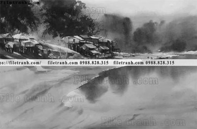 File tranh gốc in trần nhà buc tranh son dau phong canh vector 1506 3D