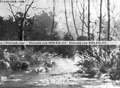 File PSD buc tranh son dau phong canh vector 1520 (bản gốc) độ phân giải cao