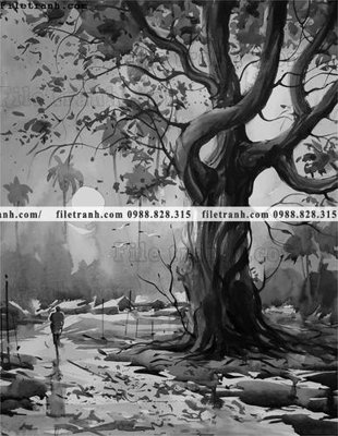 File gốc buc tranh son dau phong canh vector 1526 (bản quyền) cho in ấn