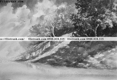 File gốc buc tranh son dau phong canh vector 1551 (ảnh chi tiết) để in lụa