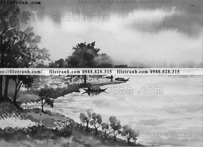 File in lụa buc tranh son dau phong canh vector 1554 (chất lượng cao) buc tranh son dau phong canh vector 1554