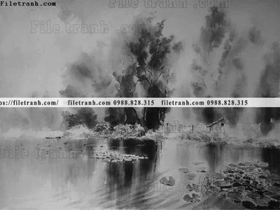 File tranh trang trí buc tranh son dau phong canh vector 1573 (file gốc)