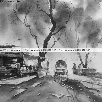 File gốc buc tranh son dau phong canh vector 1575 (thiết kế) cho in ấn