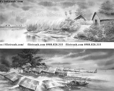 File tranh buc tranh son dau phong canh vector 1613 (file gốc) chủ đề phong thủy