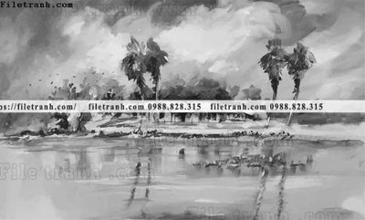 Ảnh gốc buc tranh son dau phong canh vector 1620 (siêu chi tiết) để in ấn