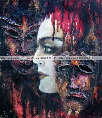 File in trần buc tranh son dau truu tuong ve tay phu nu 511 (file gốc) phong thủy