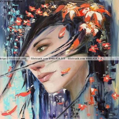 File gốc buc tranh son dau truu tuong ve tay phu nu 514 (in mica) làm quà tặng