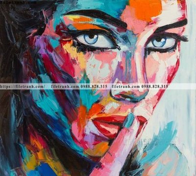 File gốc buc tranh son dau truu tuong ve tay phu nu 520 (in 3D) cho trang trí