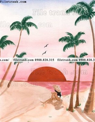 File gốc buc tranh theo phong cach mau nuoc Ma-roc 656 (chuẩn màu) cho in offset