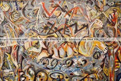 File gốc buc tranh truu tuong theo phong cach ca minh thai 502 (in tráng gương) hiện đại