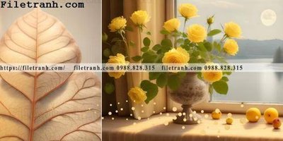 File PSD buc tranh truu tuong ve hoa Morandi 122 (bản gốc) dễ dàng edit