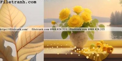 File tranh buc tranh truu tuong ve hoa Morandi 123 (gốc) in trên kính