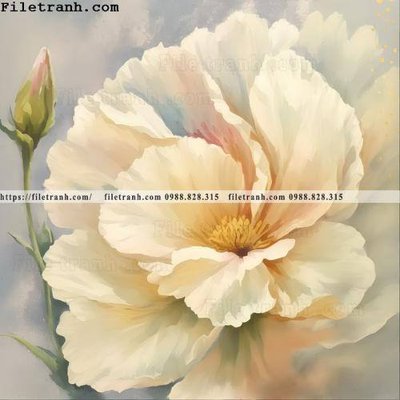 Tải file gốc buc tranh truu tuong ve hoa Morandi 136 (in khổ lớn) không vỡ