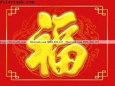 File gốc buc tranh va thu phap la vang 108 (in tráng gương) hiện đại