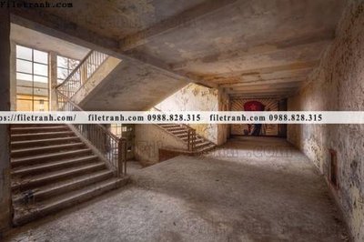 File tranh in trần 3D buc tranh ve nhung ngoi nha do nat o My 162 (ảnh gốc)