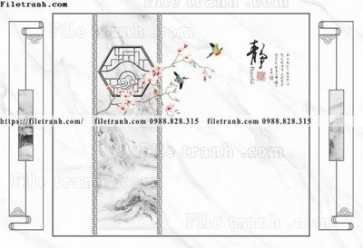 File in mica buc tuong nen hoa va chim phao chi 302 (bản gốc) siêu trong