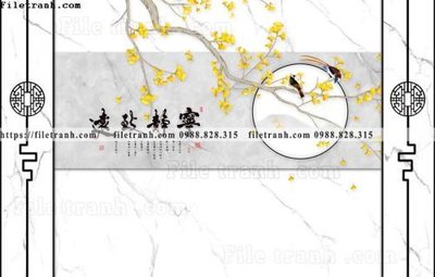 File gốc buc tuong nen hoa va chim phao chi 312 (in tráng gương) nghệ thuật