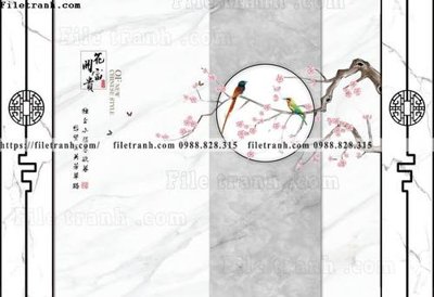 File tranh buc tuong nen hoa va chim phao chi 313 (ảnh gốc) chi tiết rõ ràng