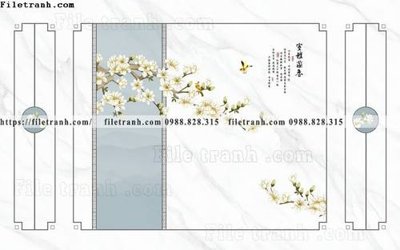 File in mica buc tuong nen hoa va chim phao chi 317 (ảnh gốc) đẹp