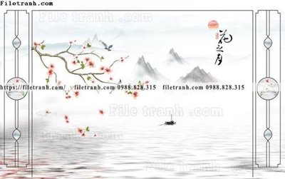 File gốc buc tuong nen hoa va chim phao chi 320 (vector) cho in ấn