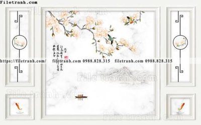 Tải file tranh buc tuong nen hoa va chim phao chi 330 (ảnh gốc) ngay