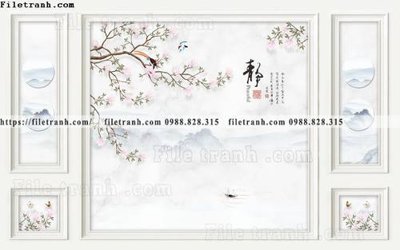 File gốc buc tuong nen hoa va chim phao chi 332 (cho in ấn) độc quyền