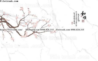 Download file gốc buc tuong nen hoa va chim phao chi 344 (in lụa) tranh 3D