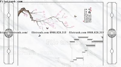 File tranh buc tuong nen hoa va chim phao chi 358 (gốc) chủ đề trẻ em