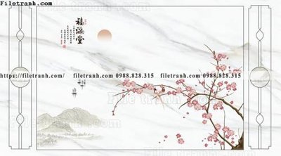 File tranh buc tuong nen hoa va chim phao chi 361 (gốc) in trên kính