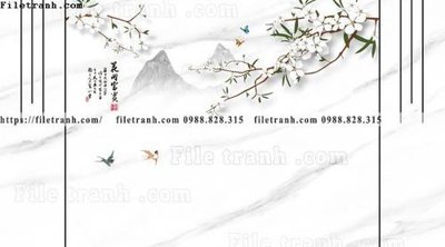 File ảnh buc tuong nen hoa va chim phao chi 365 (gốc) in standee