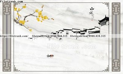 File gốc in ấn buc tuong nen hoa va chim phao chi 397 (sẵn sàng tải về)