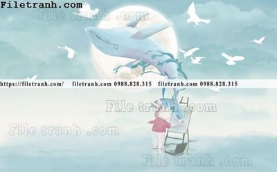 File tranh buc tuong nen hoat hinh tre em531 (gốc) chủ đề động vật