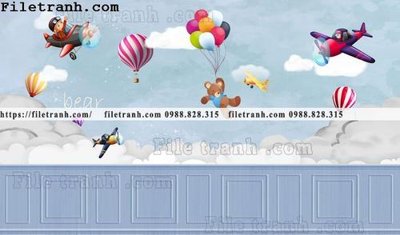 Chi tiết file gốc buc tuong nen hoat hinh tre em539 (cho in tráng gương)