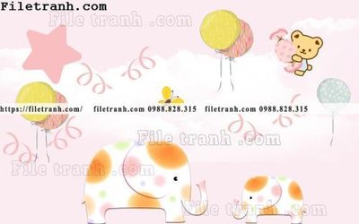 File tranh buc tuong nen hoat hinh tre em568 (gốc) chủ đề động vật