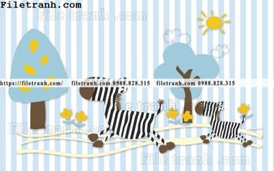 Ảnh gốc buc tuong nen hoat hinh tre em590 (độ nét cao) in tráng gương