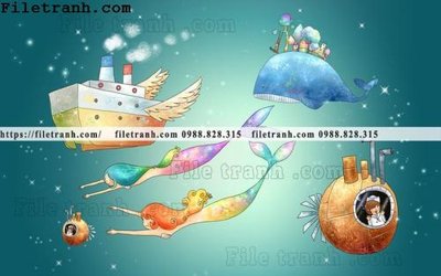 File in trần buc tuong nen hoat hinh tre em603 (file gốc) xuyên sáng