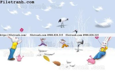 Hình ảnh file gốc buc tuong nen hoat hinh tre em643 cho in UV